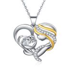 LE COIN COQUIN LCC® Collier pendentif fête des mères cadeau anniversaire maman 925 argent joaillerie bijoux diamant artificiel coeur amour