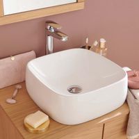 Vasque salle de bain à Poser - MOB-IN - Céramique L39 INU - Facile à nettoyer - Noir