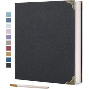 Album Photo Autocollant Extra Large - 40 Pages Blanches - Reliure 3 Anneaux - Format A4 - Couverture Rembourrée