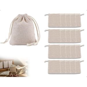 SumDirect Lot de 20 sacs en mousseline de coton, blancs, grands et