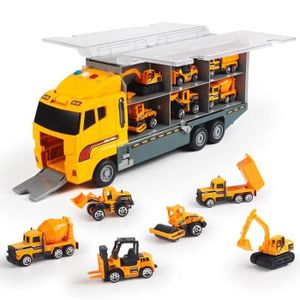 VOITURE - CAMION jaune - Grand ensemble de voiture d'ingénierie pour enfants, alliage EbModel, camion de pompier, jouet de ran