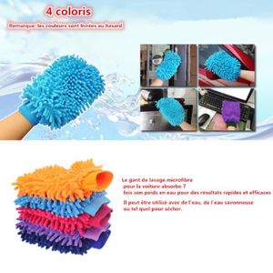 Gants de depoussierage SODIAL Gants de nettoyage en chenille Gants de haute qualite non-rayures grand lavage de voiture et plus maison nettoyage des gants de lavage de voiture