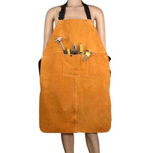 150 cm soudage Manteau Tablier En Cuir De Protection Sécurité Isolation Thermique-Jaune