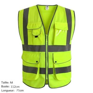 Gilet de s/écurit/é Maille Haute visibilit/é Devant avec des Bandes r/éfl/échissantes Unisexe M, Jaune