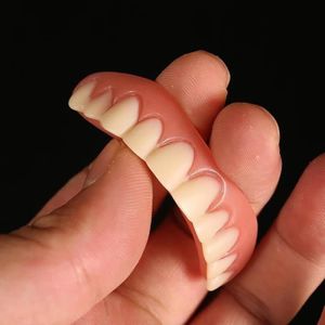 KIT PRODUITS DENTAIRES couleur supérieure Dentier adhésif en Silicone Extra-fin, fausses dents blanches brillantes, doux et sûr, cac