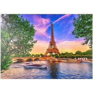 PUZZLE Tour Eiffel Et Seine Au Coucher Du Soleil À Paris,