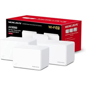 MODEM - ROUTEUR WiFi 6 Mesh AX3000 Mbps - MERCUSYS Halo H80X (3-Pack) - Couverture jusqu'à 650 m² - 3 Ports Ethernet Gigabit jusqu'à150 Appareils
