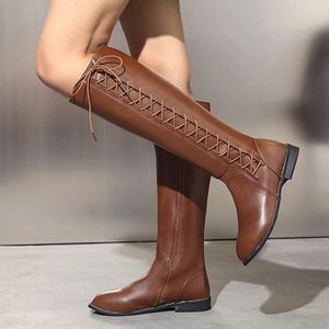 botte cavaliere marron femme