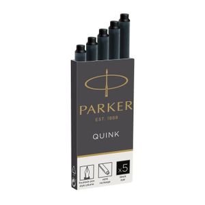 ENCRE PARKER Quink 5 cartouches longues stylo plume, encre noire