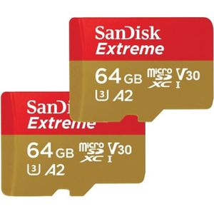 CARTE MÉMOIRE Lot de 2 Carte Mémoire microSDXC SanDisk Extreme 6