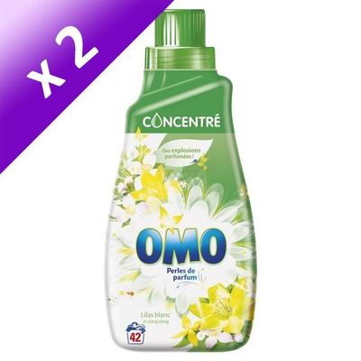 OMO Lessive liquide concentrée - Lilas Blanc Ylang Ylang - 2 L : :  Salud y cuidado personal