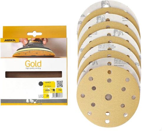 Gold Papier abrasif universel Ø 150mm Disques abrasifs autoagrippant 15