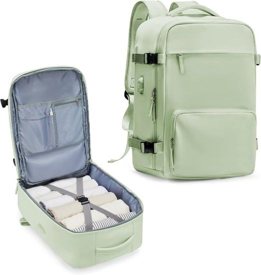 Sac à Dos Voyage Extensible Cabine 35-42L – Compatible Ryanair – Imperméable Avec Port USB – Homme Femme