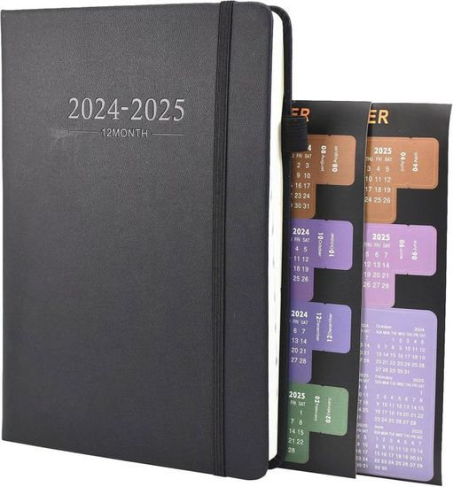 Agenda Scolaire A5 2025-2026 - Page Par Jour, De Juillet 2025 à Juillet 2026 - Couverture Similicuir Rose, Onglets Mensuels, Poche Intérieure - Pour étudiants Et Professionnels