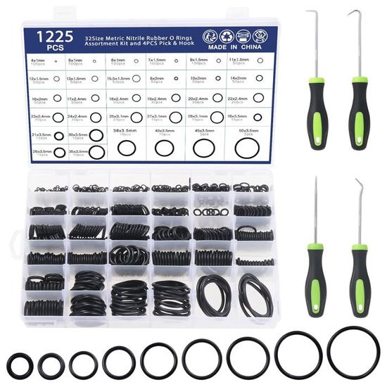 Kit 279 Pièces Joints Toriques O-Ring 18 Tailles – Caoutchouc Noir Hydraulique & Plomberie