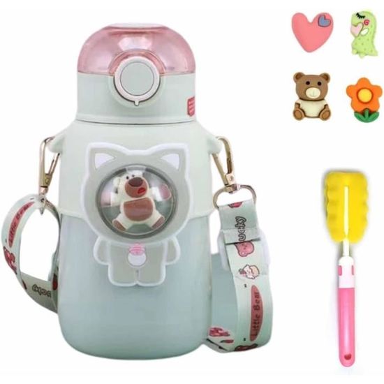 Grande Bouteille D'eau En Forme D'ours Kawaii De 1000 Ml Avec Paille Et Sangle Jolie Bouteille Deau~p139353151