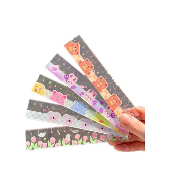 Règle Patte De Chat 15 Cm - 2 Pièces Pour Mesure Et Dessin - Plastique Transparent - 6