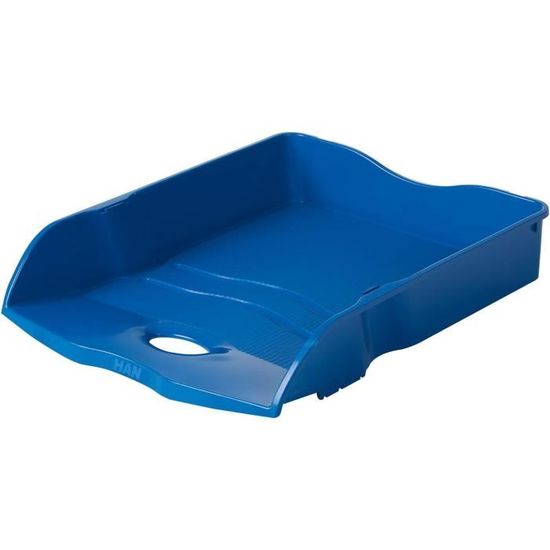 Bac à Courrier CEP 100 - Bleu, 35x25.5x6.5 Cm - Empilable, Grande Capacité - Pour Bureau, Maison, Organisation - 5