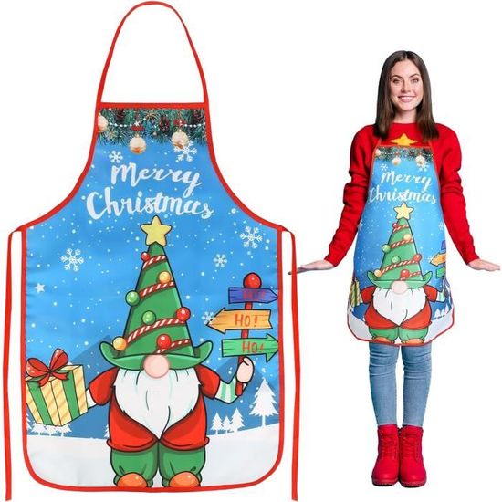 Tablier De Noël 2 Pièces - Modèles Père Noël Et Sapin, Réglable, Pour Cuisine, Pâtisserie Et Décoration Festive - 8
