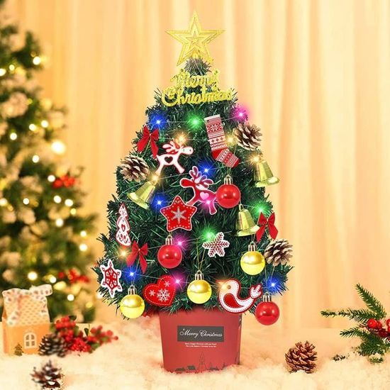 Sapin de Noël Artificiel avec LED,Sapin de Noel Miniature,Mini Sapin de
