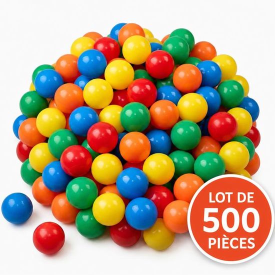 Ecosa Lot 500 Balles De Piscine Métalliques – 6 Cm, 5 Couleurs, PE Solide, Intérieur/Extérieur, Développe Motricité, Dès 1 An