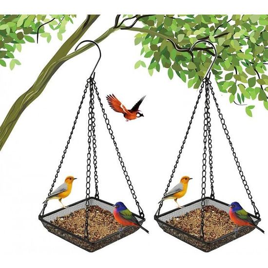 Mangeoire Oiseaux À Suspendre - Bol D'Alimentation Mangeoire Oiseaux Exterieur - Diamètre : 18