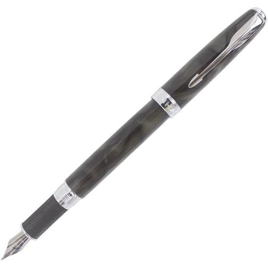 Stylo Plume REGENT Laqué Gris Granit – Plume Iridium Plaqué Or 18Kgp – Neuf Avec Coffret Et Recharges