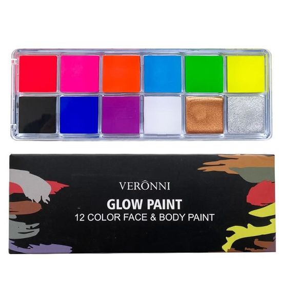 12 couleurs-Palette de peinture Linge pour enfants, lueur UV dans la nuit,  maquillage, visage, document struc - Cdiscount Jeux - Jouets
