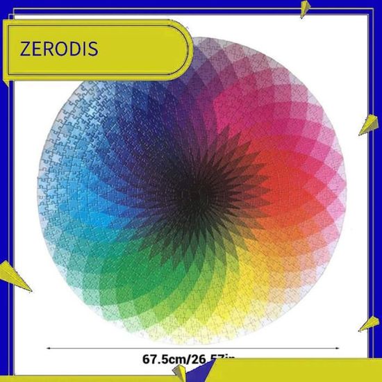 Puzzle Rond Arc-en-ciel 1000 Pièces - Diamètre 26 Pouces (66cm), Défi Et Décoration Murale
