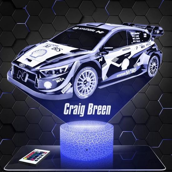 Lampe De Chevet C.Breen I20 Rallye Décoration Voiture Automobile Course