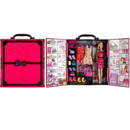Barbie - Habit Poupee Mannequin - Robe Blanche Et Noire Avec Veste Rose -  Vetement - Tenue - Accessoire - Cdiscount Jeux - Jouets