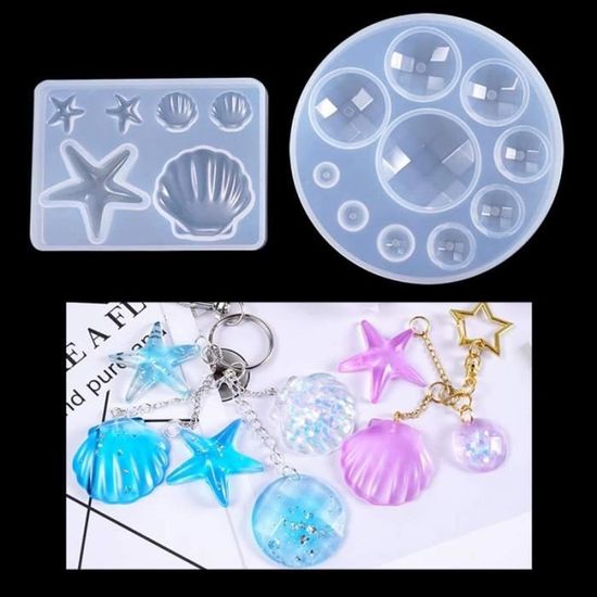 Kit 12 Moules En Silicone Pour Résine Époxy - Thème Noël Avec 100 Crochets Et Anneaux - DIY Bijoux Boucles D'Oreilles - 9