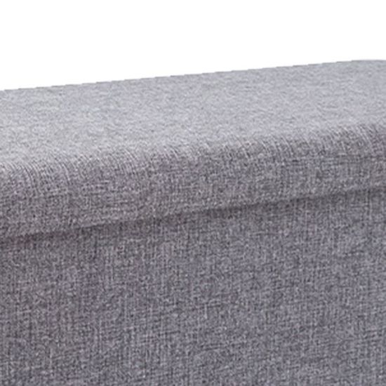 COSYLAND Pouf de Rangement Pliable en Lin avec Couvercle - Banc Coffre Multifonction 42x27x42cm - Tabouret Repose-Pieds 150kg - Ottoman de Salon Espace de Stockage Caché, Bleu Marine