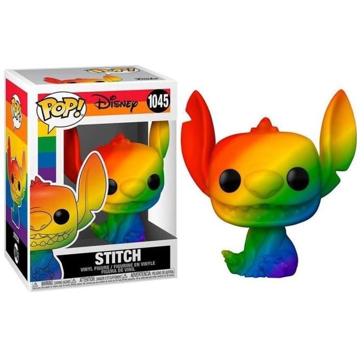 Figurine POP Disney Pride Stitch Rainbow - FUNKO - 9cm - Boîte
