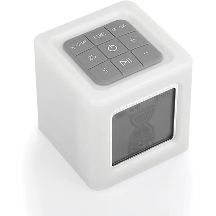 Minuteur Timer Blanc avec sablier visuel, Fonction Horloge et veilleuse 3  intensités de lumière pour Augmenter productivité, école, - Cdiscount Maison