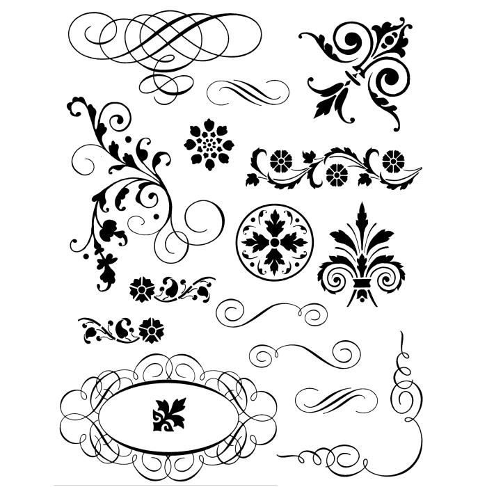 ARTEMIO Tampon Transparent Spirales et Arabesques