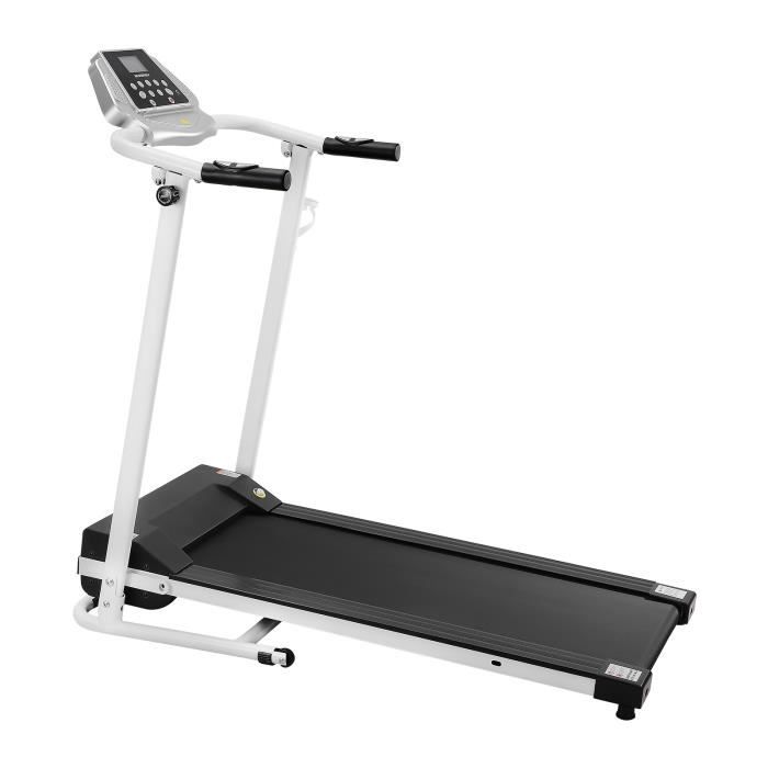 Tapis de course pliable - 12 programmes- motorisé 1.5HP -1-10 km-h - Blanc