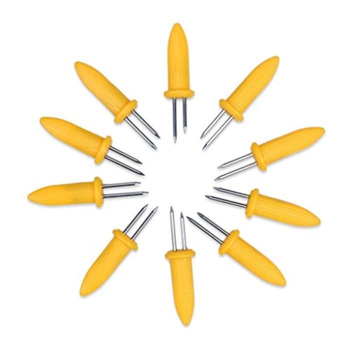 Meuble De Cuisine Exterieure E5O22 1 lot de 1 brochettes à deux broches fourchette de barbecue porte-maïs de fruits outil de fourche