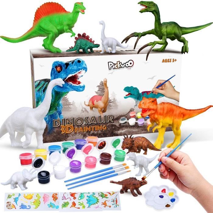 Dinosaure Enfant Jouet Avec Kit De Peinture - 3d Diy Artisanat De Dinosaures à Peindre Coffret - Jeu Dinosaure Jurassic World