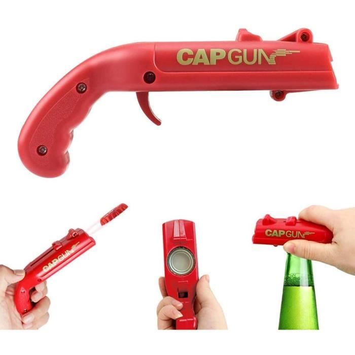 2pcs Ouvre-Bouteilles Cap Gun , Ouvre-Bouteille en Forme De Pistolet, Lanceur de catapultes De Bière, Décapsuleur Bière