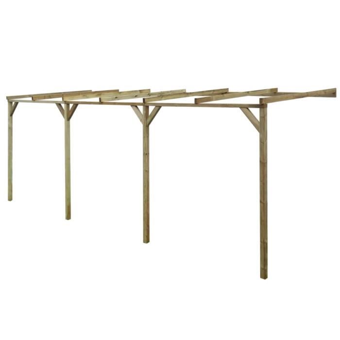 Pergola à appentis 2 x 6 x 2,2 m Bois OLL # -JNG