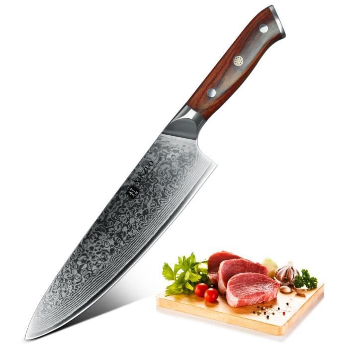 XINZUO Coutellerie Couteau de Chef 20cm 67 Couches en Acier Damas Couteau de Cuisine, Japonais VG10 Couteaux de Chef en Acier Pro