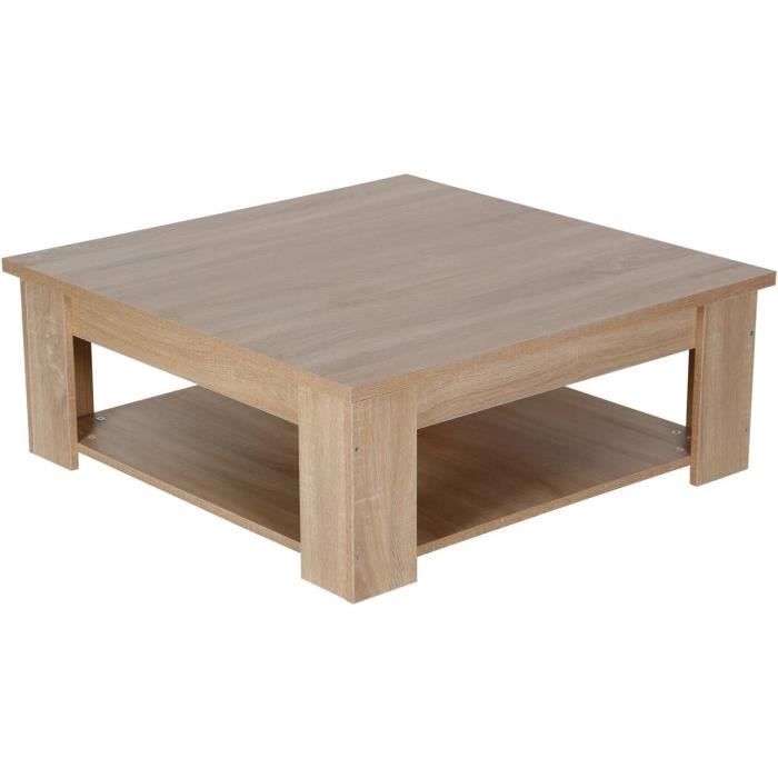 Table basse carrée -Lauren- - Chêne