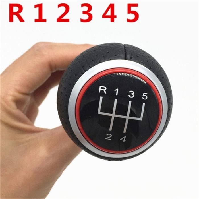 R 1 2 3 4 5 Red -Pommeau de levier de vitesse 12mm 5-6 vitesses, pour Audi a4 b6 B7 B8 A6 S4 8K A5 8T Q5 8R S Line - Ibiza 6J - Seat