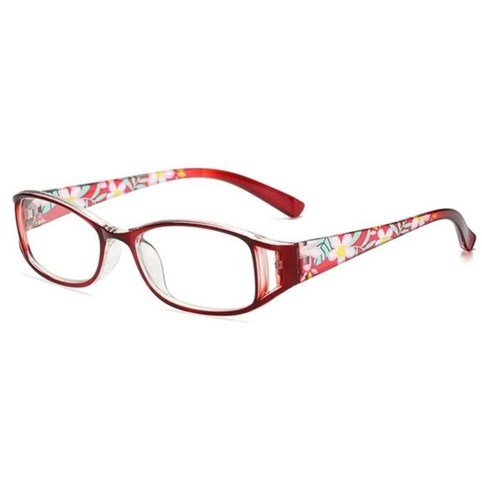 Lunettes de Lecture,Lunettes de lecture à impression ultra légère femmes Anti lumière bleue, hyperopie, loupe - Type Red: +350