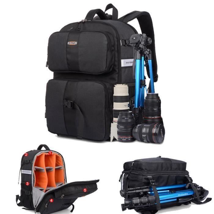 Noir sac a dos appareil photo imperméable pour canon pour nikon. sac de voyage. sac a dos reflex .sac photo bandoulière. - Achat -