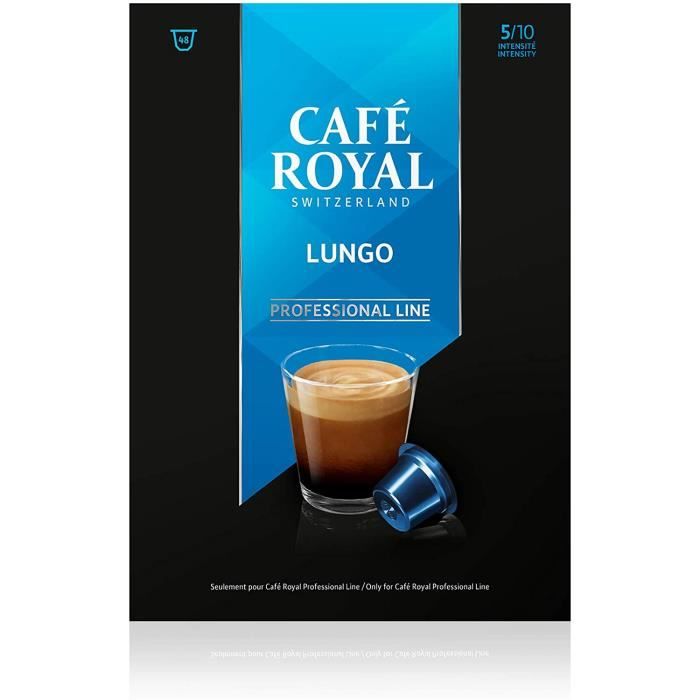 CAFE ROYAL PRO - 48 CAPSULES CAFE - LUNGO - Compatibles Machine à Café Royal Pro UNIQUEMENT - Capsules sans Aluminium