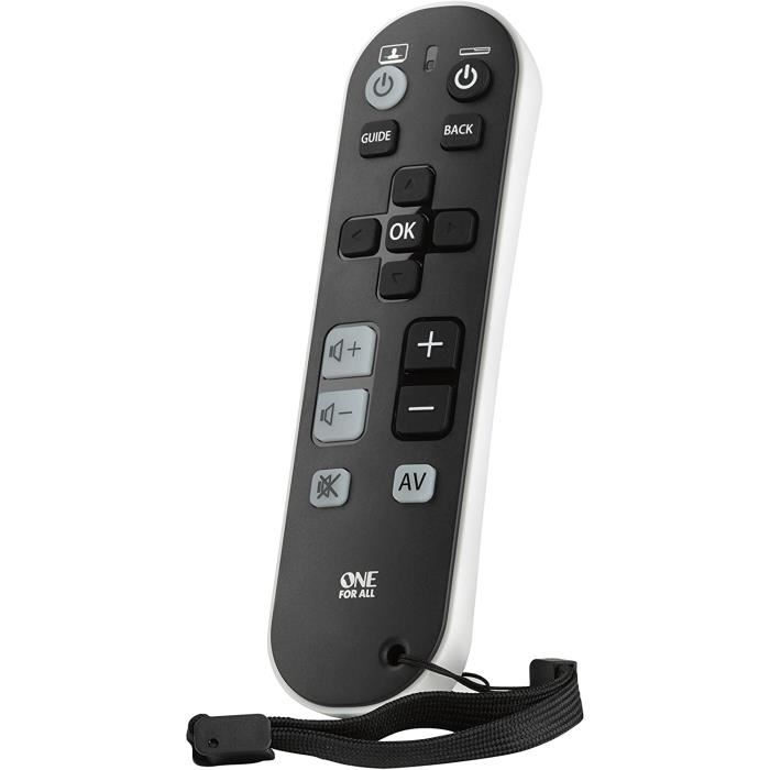 One For All TV Zapper Télécommande universelle - Contrôle jusqu'à 3 appareils TV Décodeur et Audio – conception simple – Compatible