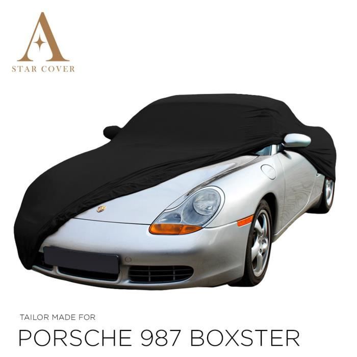 PORSCHE BOXSTER 987 BÂCHE DE PROTECTION INTÉRIEUR AVEC POCHES RÉTROVISEURS NOIR COUVERTURE DE VOITURE