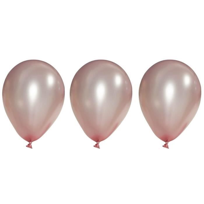 Ballon rose gold métallisé en latex naturel de fabrication française de 15 cm (x25) REF/50820